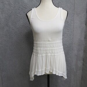 Gypsies & Moondust Shirt Womens S White Boho Lace Flowy Cottagecore Aesthetic